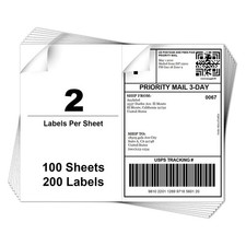 8.5" x 5.5" Half Sheet Self Adhesive Shipping Labels for Laser  Inkjet Print...
