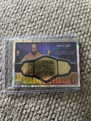 Topps 2015 Chrome WWE Commemorative Plate Viktor Pulsar Refractor Rookie /75