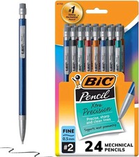 BIC Xtra-Precision Mechanical Pencils with Erasers, Fine Point 0.5Mm , 24-Count
