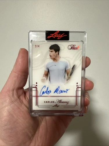 2021 Leaf Pearl Carlos Alcaraz #BA-CA1, /4 Red Spectrum Rookie Auto FIRST AUTO!!