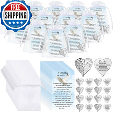 Inbagi 100 Sets Memorial Angel Sign Coins Set Funeral Pocket Token Heart Pocket