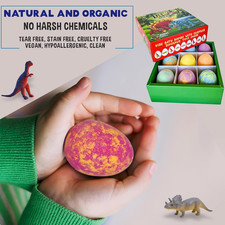 Bath Bombs for Kids with Surprise Toys inside plus Dinosaur Puzzle - Set of 9...