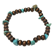 Men's Wooden Bead  Imitation Turquoise Bracelet, Synthetic Stones, Daily wear