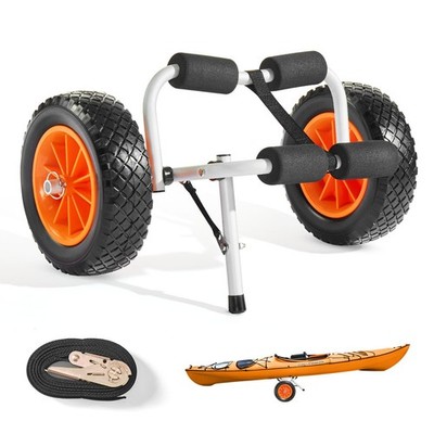 [New]Kayak Cart,200 lbs Load Capacity,Foldable Kayak Trolley w/10-inch Solid Rub