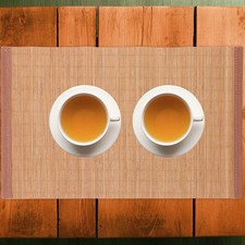  Tapis de tasse à thé en bambou tissé, coussin de tasse d'eau, tasse à café,