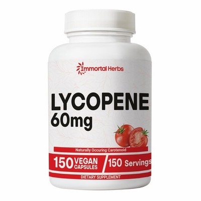 Immortal Herbs Lycopene Supplement for Men 60mg, 120 Capsules, Natural Tomato Ex