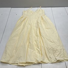 Shein Dress Womens 1X Yellow Sweetheart Lace Up Strap Maxi Fit & Flare Sundress