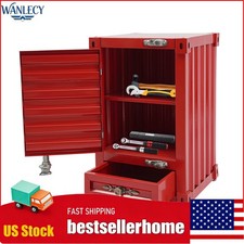 Industrial Metal Container Side Table Side Table With Drawer Container Cabinet