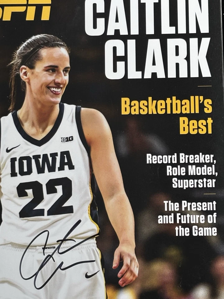 CAITLIN CLARK SIGNED ESPN MAGAZINE BECKETT BAS ROOKIE AUTOGRAPH COA #R58189 IOWA - Image 2 of 4