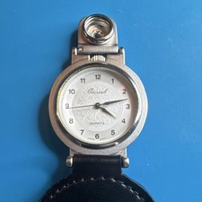 Osrock Quartz Analog Pocket Watch Silver Metal Case White Dial Arabic Numerals