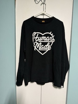 Human Made Heart Logo Long Sleeve T-Shirt Mens XL Black NIGO Japanese Streetwear