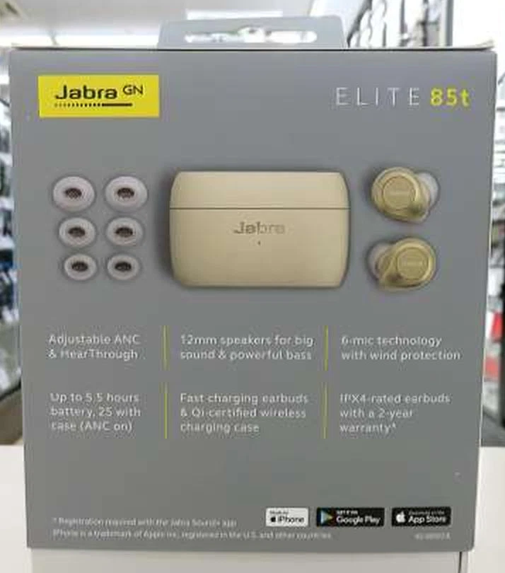 Fones de ouvido sem fio Jabra Elite 85t cancelamento ativo de ruído usados - Imagem 2 de 4