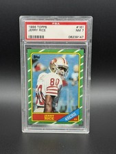1986 Topps #161 Jerry Rice Rookie Card PSA 7 NM –San Francisco 49ers NFL LEGEND!. rookie card picture
