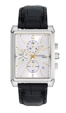 Adora Herrenuhr Chronograph Saphirglas Datum Rechteckig Leder AS4799