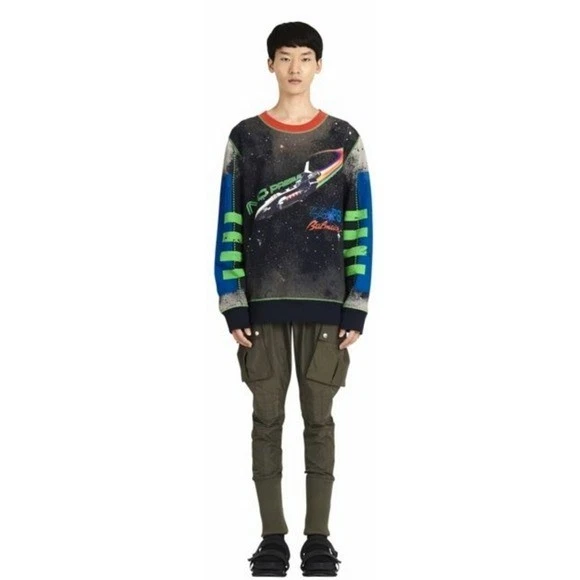 🆕️ Balmain Men's Spaceship Oversized Sweatshirt Size Small Skater Streetwear - Image 3 of 4
