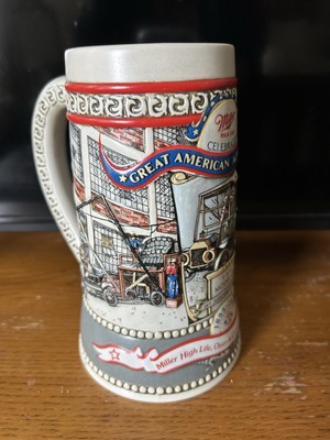 Miller High Life Beer Stein Model T   Great American Achievement  Ceramic