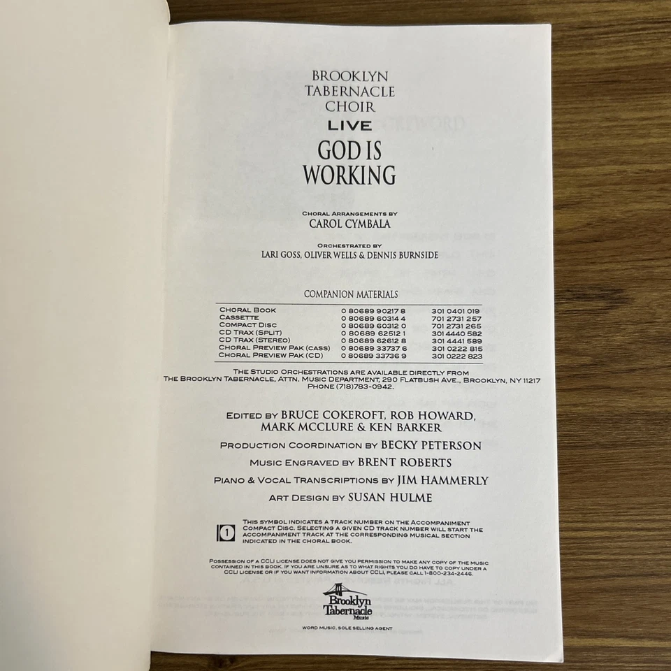 Brooklyn Tabernacle Choir Live “God Is Working” Choral Piano Book Sheet Music - Image 3 of 4