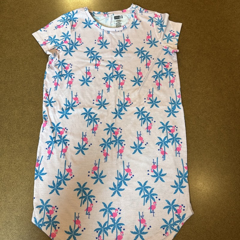 Crazy 8 Light Pink Flamingo Theme Girls Nightgown Size M 7-8