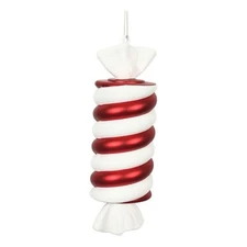 Vickerman 12" Twisted Candy Christmas Ornaments in Red/White (Set of 2)