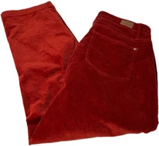 Judy Blue Corduroy Pants 15/32 Rust Red Ankle Straight High Waist JB88516