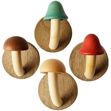 4 Pcs Coat Hook Mushroom Shower Curtainhooks Decorative Hanging Wall Hnager