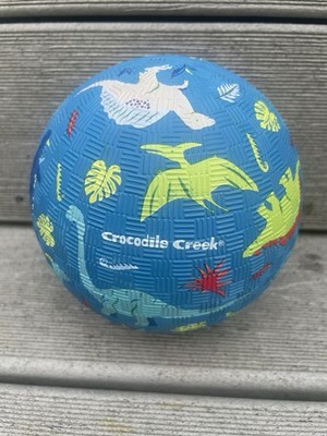 Crocodile Creek Playground Camp Outside sturdy rubber Ball 7'' Blue Dinos NEW