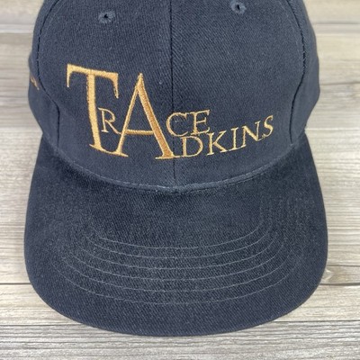 Vintage Trace Adkins Hat Cap Strap Back Black Country Western Music Dad Tour 90s
