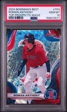 158810577 Roman Anthony 2024 Bowman's Best #TP-3 Wave Refractor Prospects PSA 10