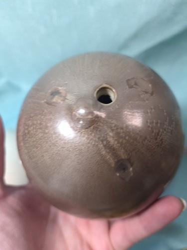 2 Rustic Decorative Ceramic Orb Sphere Ball Glaze Cream Light Bronze Heavy - Picture 7 of 14
