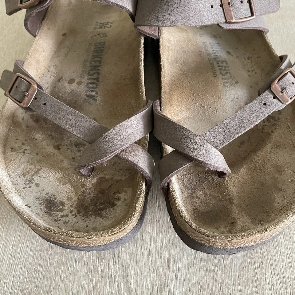 Sandalia Birkenstock Mayari Talla 42 Cuero Engrasado Tabaco Marrón Corcho Plantilla Foto 4 de 4