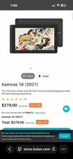 Huion Kamvas 16 2021 Graphics Tablet GS1562 USB-C Connectivity