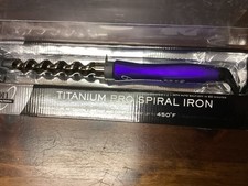 Ion Purple Professional Titanium Spiral Curling Iron 3 Temp Settings 301179 40w