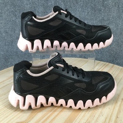 Reebok Work Zig Pulse Shoes Womens 7.5 M Steel Toe Sneaker Lace Up Low Top Black