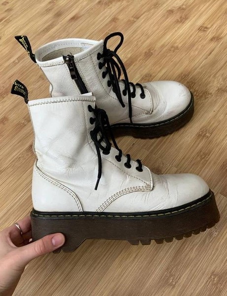 Women Dr. Martens Boots White Leather 36 #3KAE