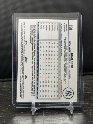 2024 Topps Chrome MLB Juan Soto NY Yankees Prism Refractor Card #150 - Picture 2 of 2