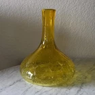 Mid Century Modern Blenko  Yellow Crackle Glass
