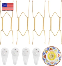 4 Pack Plate Hangers for the Wall Suitable for 8-10 Inch Small Decorative Plate,