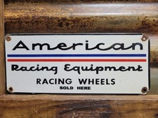 Vintage American Racing Equipment Porcelain Sign Sport Automobile Car Wheels Usa Vintage American Racing Equipment Porcelain Sign Sport Automobile Car Wheels Usa