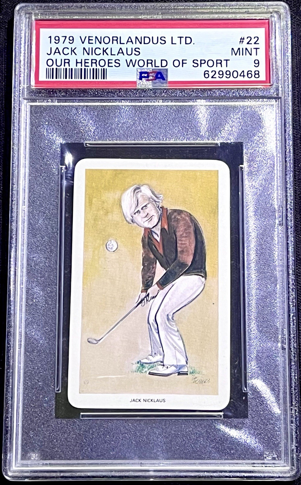 1979 JACK NICKLAUS Golfer RARE GOLF cartoon world of sport FLIK card PSA 9 view 2