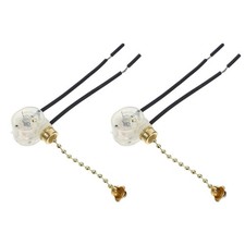 2 Pcs Bathroom Pull Cord Light Switch Silent Pull Chain Light Fixture Lamp Parts