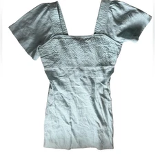 Madewell Square-Neck Mini Dress in 100% Linen NWT