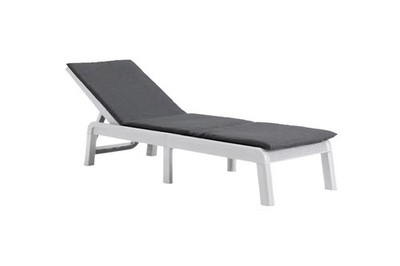 Keter Mallorca Sonnenliege Garten, 4-fach verstellbar, klappbar, weiß, inkl. Auf