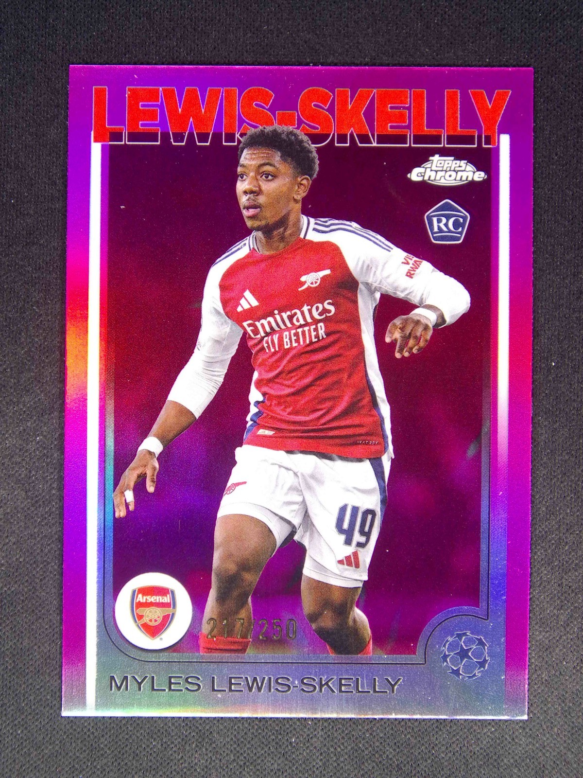 2024-25 Topps Chrome UEFA Myles Lewis-Skelly #154 RC Rookie Refractor Pink /250