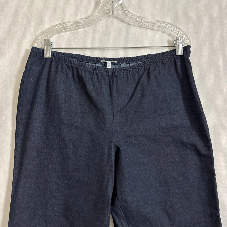 NUEVO Pantalón al tobillo ajustado de mezclilla azul lavado oscuro talla XL Eileen Fisher para mujer Foto 3 de 4