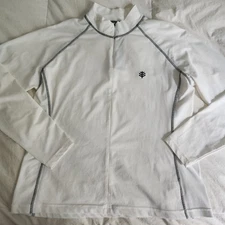 Coolibar Qtr Zip Pullover White Womans Size Large UPF 50