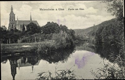 Ak Meisenheim am Glan Pfalz, Fluss, Kirche - 11020402