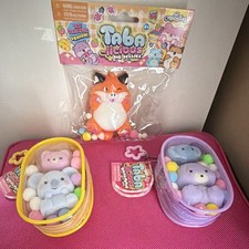 Taba Licious Big Bellies squeeze toy lot orange fox + 2 pom-pom capsule Squishy