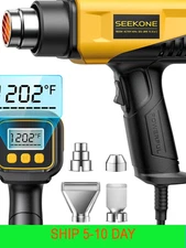 SEEKONE 1800W Heat Gun with LCD Digital Display Compact Design Hot Air Gun Varia