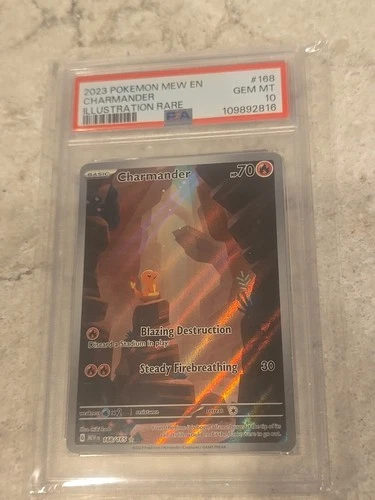 2023 POKEMON MEW EN-151 ILLUSTRATION RARE #168 CHARMANDER PSA 10