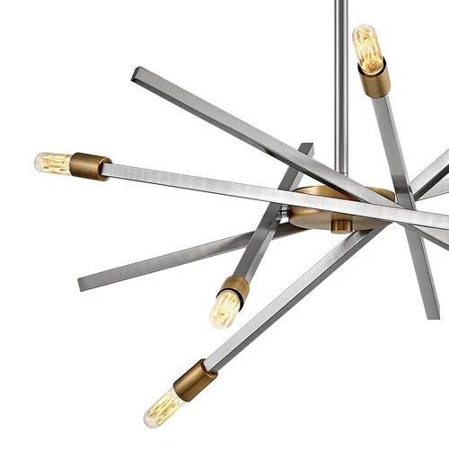 Hinkley Archer 26" Wide Brushed Nickel 6-Light Modern Pendant - Picture 5 of 7